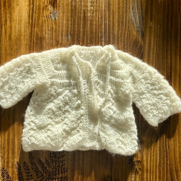 Handmade Baby Sweaters - White and Multicolor - Picture 6 of 6